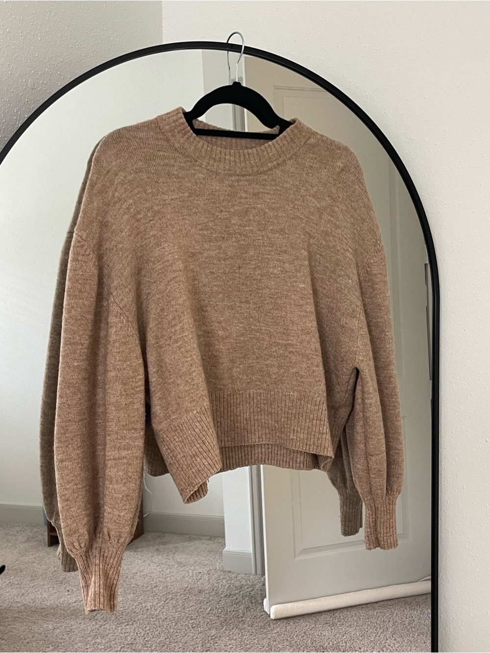 ASOS Cropped Brown Crewneck Sweater